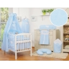 Baby Bettwäsche 100x135 cm Set 7-tlg mit Himmel - Hängende Herzen blau gestreift