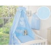 Baby Bettwäsche 100x135 cm Set 7-tlg mit Himmel - Hängende Herzen blau gestreift