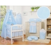 Baby Bettwäsche 100x135 cm Set 7-tlg mit Himmel - Hängende Herzen blau gestreift