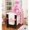 Kinderbett Bettwäsche Set 7-tlg mit Himmel (L60) - Teddy Bär Barnaba rosa