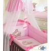 Kinderbett Bettwäsche Set 7-tlg mit Himmel (L60) - Teddy Bär Barnaba rosa