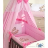 Kinderbett Bettwäsche Set 7-tlg mit Himmel (L60) - Teddy Bär Barnaba rosa