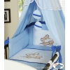 Kinderbett Bettwäsche Set 7-tlg mit Himmel (S60) - Teddy Bär Barnaba blau