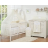 Kinderbett Bettwäsche Set 7-tlg mit Moskitonetz für Babybett - Hängende Herzen creme