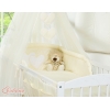 Kinderbett Bettwäsche Set 7-tlg mit Moskitonetz für Babybett - Hängende Herzen creme
