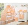 Kinderbett Bettwäsche Set 7-tlg mit Moskitonetz für Babybett - Hängende Herzen pfirsich