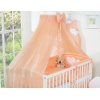Kinderbett Bettwäsche Set 7-tlg mit Moskitonetz für Babybett - Hängende Herzen pfirsich