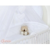 Kinderbett Bettwäsche Set 7-tlg mit Moskitonetz für Babybett - Hängende Herzen weiß