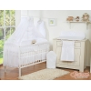 Kinderbett Bettwäsche Set 7-tlg mit Moskitonetz für Babybett - Hängende Herzen weiß