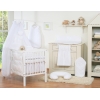Kinderbett Bettwäsche Set 7-tlg mit Moskitonetz für Babybett - Hängende Herzen weiß