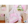 Kinderbett Bettwäsche Set 7-tlg mit Moskitonetz für Gitterbett - Esel Luca pink