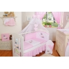 Kinderbett Bettwäsche Set 7-tlg mit Moskitonetz für Gitterbett - Esel Luca pink