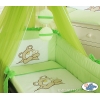 Kinderbett Bettwäsche Set 7-tlg mit Moskitonetz (L60) - Teddy Bär Barnaba grün
