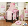 Kinderbett Bettwäsche Set 7-tlg mit Moskitonetz (L60) - Teddy Bär Barnaba rosa