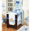 Kinderbett Bettwäsche Set 7-tlg mit Moskitonetz (L70) - Teddy Bär Barnaba blau