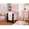 Kinderbett Bettwäsche Set 7-tlg mit Moskitonetz (S60) - Gute Nacht rosa
