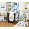 Kinderbett Bettwäsche Set 7-tlg mit Moskitonetz (S60) - Teddy Bär Barnaba blau