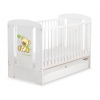 Kinderbett mit Schublade STANDARD 120x60cm Bär mit Schleife creme