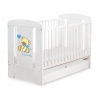 Kinderbett mit Schublade STANDARD 120x60cm Bär mit Schleife creme