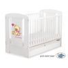 Kinderbett mit Schublade STANDARD 120x60cm Bär mit Schleife creme
