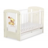Kinderbett mit Schublade STANDARD 120x60cm Bär mit Schleife creme