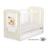 Kinderbett mit Schublade STANDARD 120x60cm Bär mit Schleife creme