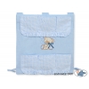 Kinderbetttasche - Bär mit Schleife blau
