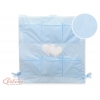 Kinderbetttasche - Hängende Herzen blau gestreift
