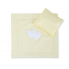 Kinderwagen Set 2tlg Decke und  Kissen - Hängende Herzen creme