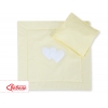 Kinderwagen Set 2tlg Decke und  Kissen - Hängende Herzen creme