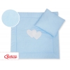 Kinderwagen Set 2tlg - Hängende Herzen blau gestreift
