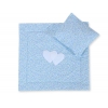 Kinderwagen Set 2tlg - Hängende Herzen blaue Blümchen
