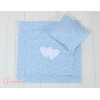 Kinderwagen Set 2tlg - Hängende Herzen blaue Blümchen
