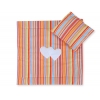 Kinderwagen Set 2tlg - Hängende Herzen orange gestreift