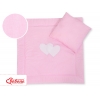 Kinderwagen Set 2tlg - Hängende Herzen rosa gestreift