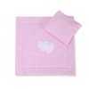 Kinderwagen Set 2tlg - Hängende Herzen rosa kariert