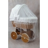 Komplett Stubenwagen Set mit Bettwäsche Weiß