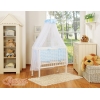 Komplett Beistellbett FABIO mit Matratze und Bettwäsche Set - Basic chevron blau
