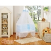 Komplett Beistellbett FABIO mit Matratze und Bettwäsche Set - Basic chevron blau