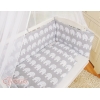 Komplett  Beistellbett FABIO mit Matratze und Bettwäsche Set - Basic Elefanten grau