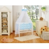Komplett Beistellbett FABIO mit Matratze und Bettwäsche Set - Basic Eulen blau