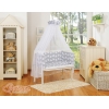 Komplett Beistellbett FABIO mit Matratze und Bettwäsche Set - Basic Eulen grau