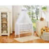 Komplett Beistellbett FABIO mit Matratze und Bettwäsche Set - Basic Eulen grau