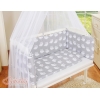 Komplett Beistellbett FABIO mit Matratze und Bettwäsche Set - Basic Eulen grau
