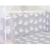 Komplett Beistellbett FABIO mit Matratze und Bettwäsche Set - Basic Eulen grau