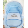 Komplett Bollerwagen mit Bettwäsche für Baby mit Haube - Teddy Bär Branaba blau