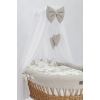 Korb mit Himmel auf große Rädern mit Beige Bettwäsche-Set