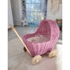 Korbpuppenwagen - pink
