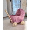 Korbpuppenwagen - pink
