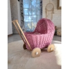 Korbpuppenwagen - pink